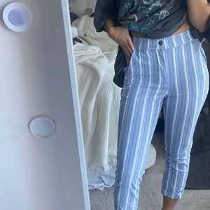 Hollister Cropped Blue Stripe Pants